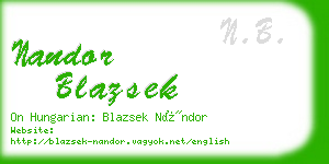 nandor blazsek business card